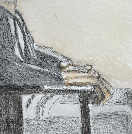 Hans H.(nr.2516) charcoal and watercolour on paper, 24.5 x 24.5 cm.